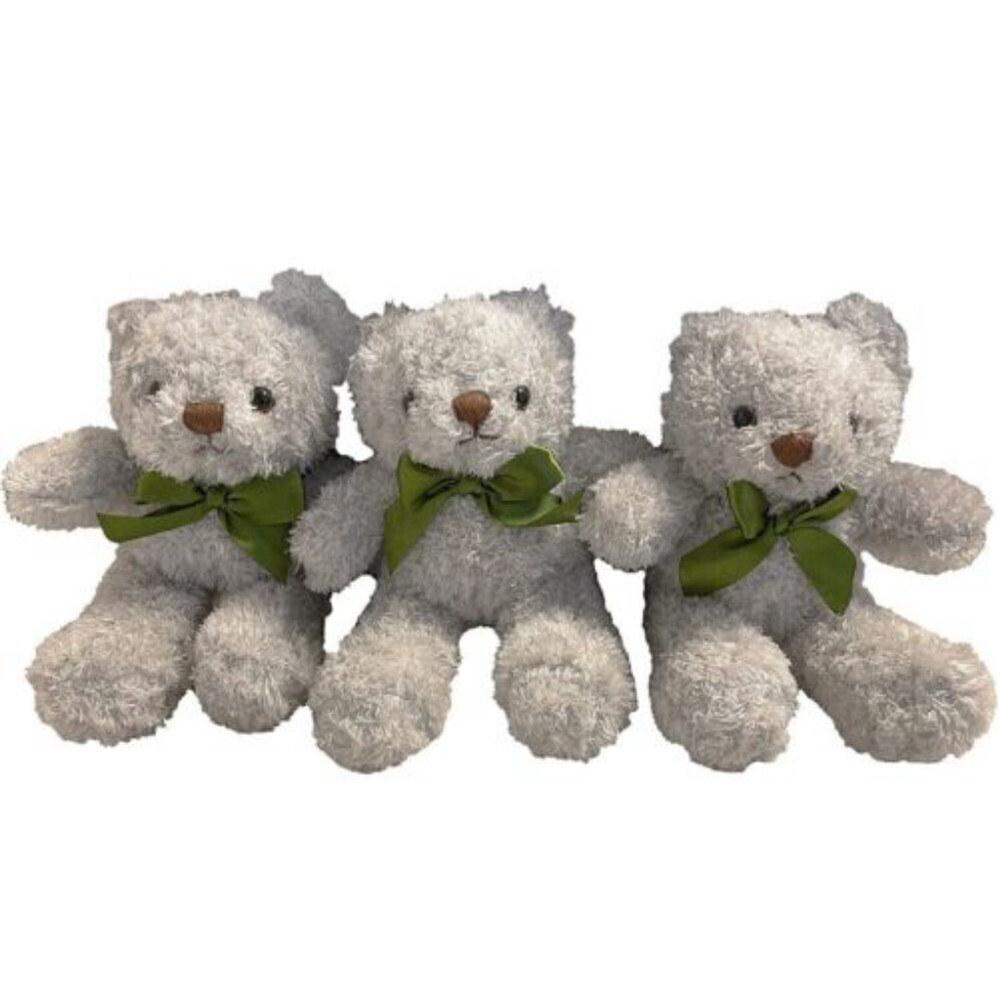 Fluffuns Teddy Bear Plush Cute Teddy Bears Stuffed Animals 3 Pk of Stuffed Grey